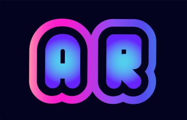 Alfabesi kombinasyonu mektup ar bir r pembe mavi degrade renk bir şirket ya da iş için bir logo olarak uygun tasarım