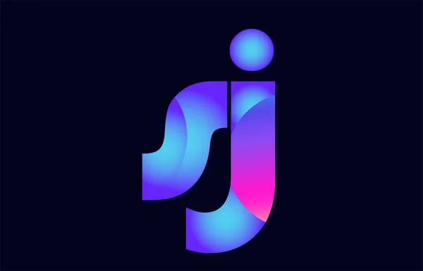 アルファベット文字の組み合わせ ピンク ブルー グラデーション色のロゴとして会社やビジネスに適したデザイン — ストックベクタ