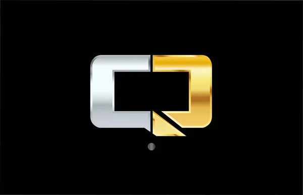 Λογότυπο Αλφάβητο Χρυσό Γράμμα Ασημί Χρυσό Μεταλλικό Χρώμα — Διανυσματικό Αρχείο