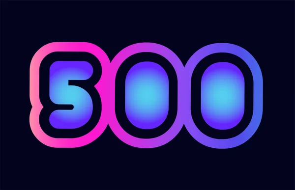 Projeto Cor Gradiente Azul Rosa Número 500 Adequado Como Logotipo — Vetor de Stock