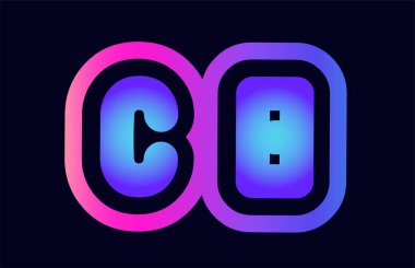 Alfabesi kombinasyonu mektup cb c b pembe mavi degrade renk bir şirket ya da iş için bir logo olarak uygun tasarım