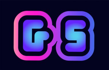 Alfabesi kombinasyonu mektup gs g s pembe mavi degrade renk bir şirket ya da iş için bir logo olarak uygun tasarım