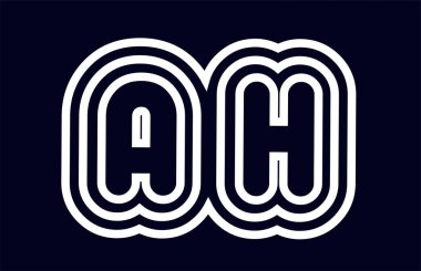 siyah ve beyaz alfabe harfi ah bir şirket veya iş için uygun bir h logo kombinasyonu tasarımı