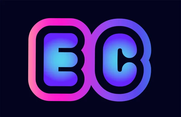 Design Des Buchstabenkombinationsbuchstabens Rosafarbener Blauer Farbverlauf Der Als Logo Für — Stockvektor
