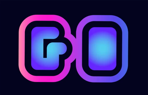 Дизайн Абеткової Комбінації Літери Рожевий Синій Градієнт Кольору Підходить Логотип — стоковий вектор
