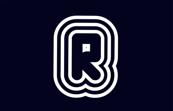 会社やビジネスに適した黒と白のアルファベット文字Rのロゴデザイン — ストックベクタ