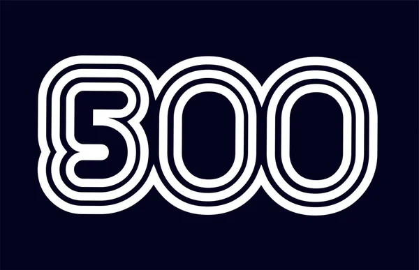 Diseño Del Logotipo Del Número 500 Blanco Negro Adecuado Para — Archivo Imágenes Vectoriales