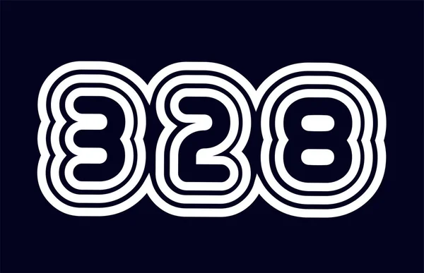 Чорно Білий Номер 328 Дизайн Логотипу Підходить Компанії Або Бізнесу — стоковий вектор