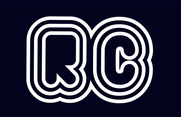 适用于公司或企业的黑白字母Rc Rc标志组合设计 — 图库矢量图片