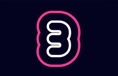 pembe beyaz mavi numarası 3 logo tasarımı bir şirket ya da iş için uygun