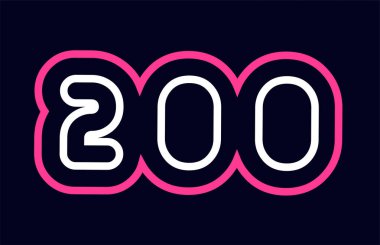 pembe beyaz mavi numarası 200 logo tasarımı bir şirket ya da iş için uygun
