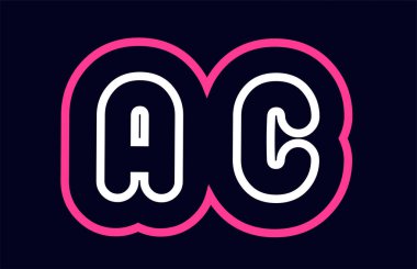 pembe beyaz mavi alfabesi kombinasyonu mektup ac bir c logo tasarımı bir şirket ya da iş için uygun