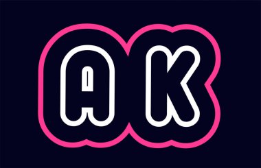 pembe beyaz mavi alfabesi kombinasyonu mektup ak bir k logo tasarımı bir şirket ya da iş için uygun