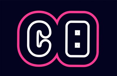 pembe beyaz mavi alfabesi kombinasyonu mektup cb c b logo tasarımı bir şirket ya da iş için uygun