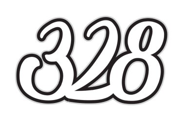 Siyah ve beyaz sayının 328 bir şirket ya da iş için bir logo olarak uygun tasarım