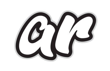 Siyah ve Beyaz alfabe harf kombinasyonu ar r bir şirket ya da iş için bir logo olarak uygun tasarım