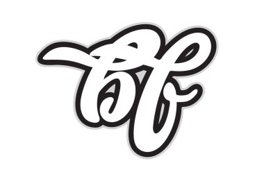 Siyah ve Beyaz alfabe harf kombinasyonu bf b f bir şirket ya da iş için bir logo olarak uygun tasarım