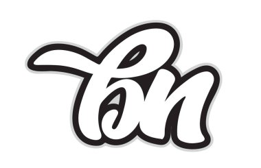 Siyah ve Beyaz alfabe harf kombinasyonu bn b n bir şirket ya da iş için bir logo olarak uygun tasarım