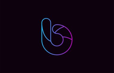 Alfabe harf b logo tasarımı mavi ve pembe renk bir şirket ya da iş için uygun