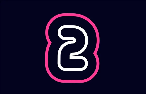 Roze Witte Blauwe Nummer Logo Ontwerp Geschikt Voor Een Bedrijf — Stockvector