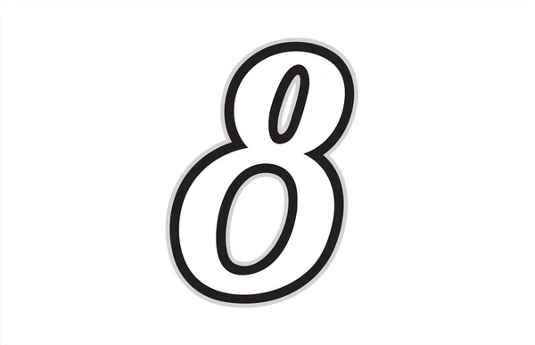 Σχεδιασμός Μαύρο Και Άσπρο Αριθμός Κατάλληλο Ένα Λογότυπο Για Μια — Διανυσματικό Αρχείο