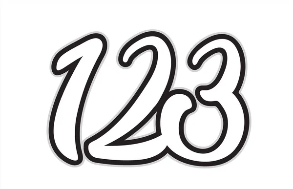 Projekt Czarno Białe Numer 123 Nadaje Się Jako Logo Dla — Wektor stockowy