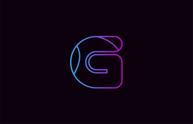 Alfabe harf g logo tasarımı mavi ve pembe renk bir şirket ya da iş için uygun
