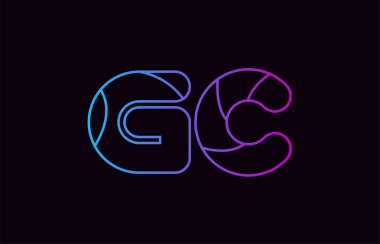 Alfabe harf kombinasyonu gc g c logo tasarımı mavi ve pembe renk bir şirket ya da iş için uygun