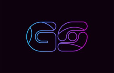 Alfabe harf kombinasyonu gs g s logo tasarımı mavi ve pembe renk bir şirket ya da iş için uygun