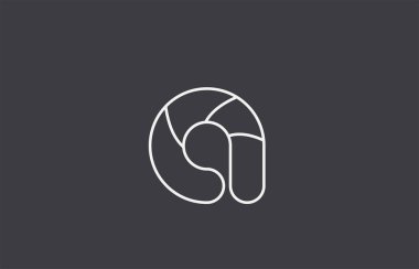 siyah beyaz gri alfabesi mektubu bir şirket ya da iş için uygun bir logo tasarımı