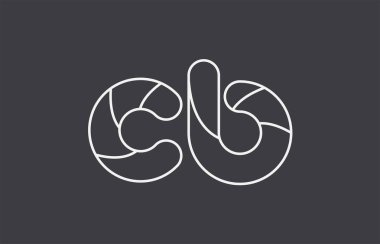 siyah beyaz gri Alfabe harf cb c b birlikte logo tasarımı bir şirket ya da iş için uygun