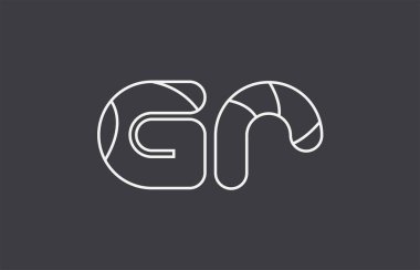 siyah beyaz gri Alfabe harf gr g r kombinasyonu logo tasarımı bir şirket ya da iş için uygun