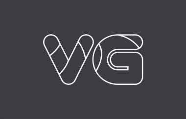 siyah beyaz gri Alfabe harf vg v g kombinasyonu logo tasarımı bir şirket ya da iş için uygun