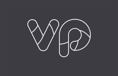 siyah beyaz gri Alfabe harf vp v p kombinasyonu sıklığı bir şirket ya da iş için uygun logo tasarımı