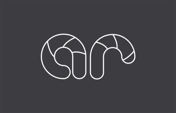 Letra Alfabeto Gris Blanco Negro Diseño Logotipo Combinación Adecuado Para — Vector de stock