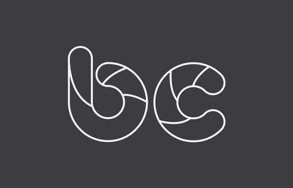 Zwart Wit Grijs Alfabet Letter Combinatie Logo Ontwerp Geschikt Voor — Stockvector