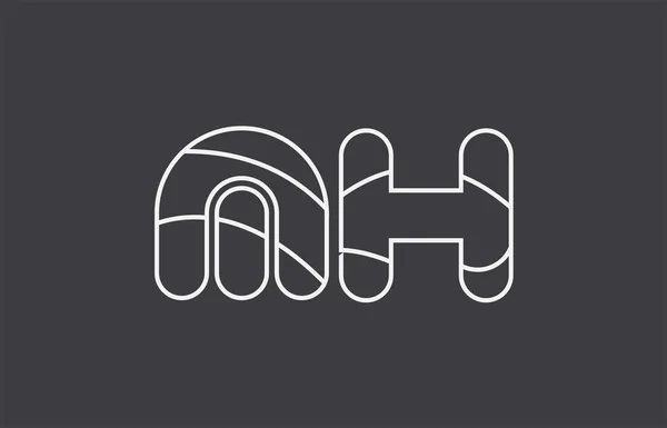 Siyah Beyaz Gri Alfabe Harf Birlikte Logo Tasarımı Bir Şirket — Stok Vektör