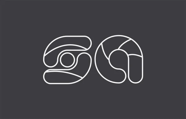 Letra Alfabeto Gris Blanco Negro Diseño Logotipo Combinación Adecuado Para — Vector de stock
