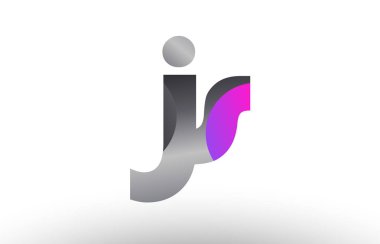Alfabe harf kombinasyonu js j s gümüş gri metal metalik degrade renk bir şirket ya da iş için bir logo olarak uygun tasarım