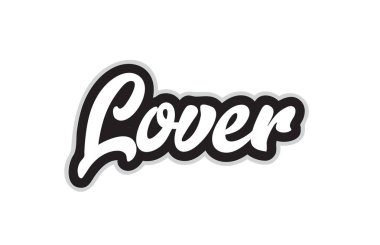 sevgilisi el word metni tipografi tasarımı için siyah ve beyaz renkte yazılmış. Bir logo, marka veya kartı için kullanılabilir