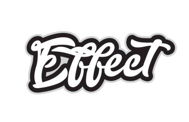 etkisi el word metni tipografi tasarımı için siyah ve beyaz renkte yazılmış. Bir logo, marka veya kartı için kullanılabilir