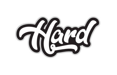 sert el yazılı kelime metin tipografi tasarımı için siyah ve beyaz renkte. Bir logo, marka veya kartı için kullanılabilir