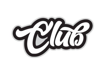 Club El word metni tipografi tasarımı için siyah ve beyaz renkte yazılmış. Bir logo, marka veya kartı için kullanılabilir