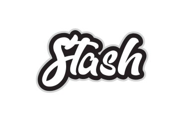 Word metni tipografi tasarımı için siyah ve beyaz renkte yazılmış el saklamak. Bir logo, marka veya kartı için kullanılabilir