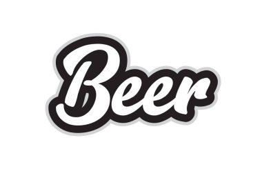 bira el word metni tipografi tasarımı için siyah ve beyaz renkte yazılmış. Bir logo, marka veya kartı için kullanılabilir