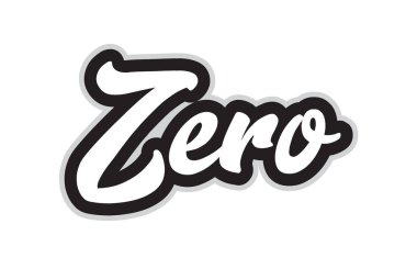 sıfır el word metni tipografi tasarımı için siyah ve beyaz renkte yazılmış. Bir logo, marka veya kartı için kullanılabilir