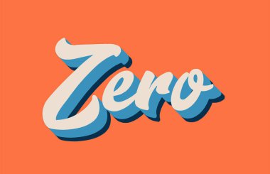 sıfır el word metni tipografi tasarımı için turuncu mavi beyaz renkte yazılmış. Bir logo, marka veya kartı için kullanılabilir