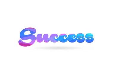 başarı word kart simgesini veya tipografi logo tasarımı için uygun pembe mavi renkle