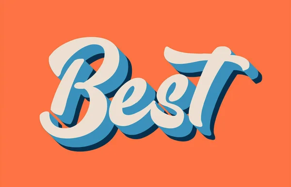 Best Hand Written Word Text Typography Design Orange Blue White — Stock Vector