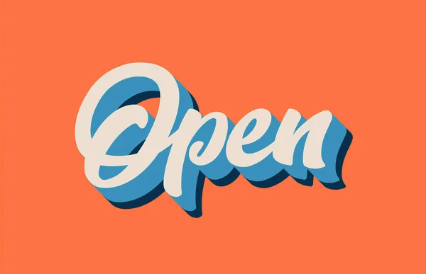 Open Hand Geschreven Word Tekst Voor Typografie Design Oranje Blauw — Stockvector